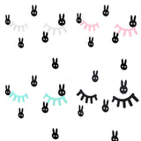 Maxbell 3D Wood Eyelashes Wall Decal Bedroom Sticker for Kids Baby Room White