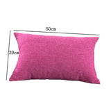 Maxbell Linen Replacement Cover Pillowcase for Sofa Throw Waist Cushions Rose Red