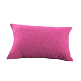 Maxbell Linen Replacement Cover Pillowcase for Sofa Throw Waist Cushions Rose Red