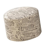 Maxbell Round Linen Fabric Footstool Cover Wooden Stool Slipcover Word 28x18cm