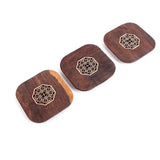 Maxbell 6 Piece Vintage Chinese Creative Solid Wood Teacup Coaster Set Mats and Holder for Drinks Handicraft 8.7x8.7x1cm - Aladdin Shoppers