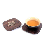 Maxbell 6 Piece Vintage Chinese Creative Solid Wood Teacup Coaster Set Mats and Holder for Drinks Handicraft 8.7x8.7x1cm - Aladdin Shoppers