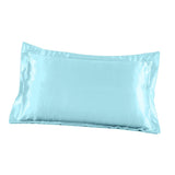Maxbell Solid Color Luxury Silky Pillowcases Queen Size 20x30 Inch Light Blue