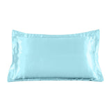 Maxbell Solid Color Luxury Silky Pillowcases Queen Size 20x30 Inch Light Blue