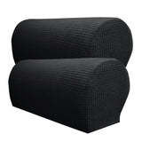 Set of 2 Waterproof Flannel Furniture Sofa Armrest Covers Black