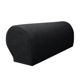 Set of 2 Waterproof Flannel Furniture Sofa Armrest Covers Black