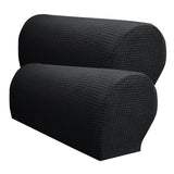 Set of 2 Waterproof Flannel Furniture Sofa Armrest Covers Black