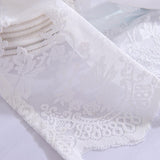 4Pcs Embroidered Lace Window Voile Sheer Curtain Valance Tiers 74x61cm White