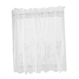 4Pcs Embroidered Lace Window Voile Sheer Curtain Valance Tiers 74x61cm White