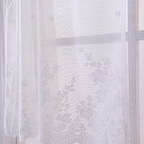 4Pcs Embroidered Lace Window Voile Sheer Curtain Valance Tiers 74x61cm White