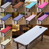 2 Nonslip Massage Table Sheet Cover with Elastic Band 190x80cm White Beige