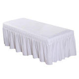 3xMassage Cosmetic Table Valance Sheet Cover with Hole White-190x80cm