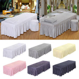 3xMassage Cosmetic Table Valance Sheet Cover with Hole White-190x80cm