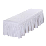 3xMassage Cosmetic Table Valance Sheet Cover with Hole White-190x80cm