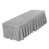 3xMassage Cosmetic Table Valance Sheet Cover with Hole Gray-190x70cm