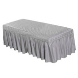 3xMassage Cosmetic Table Valance Sheet Cover with Hole Gray-190x70cm