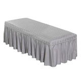 3xMassage Cosmetic Table Valance Sheet Cover with Hole Gray-190x70cm