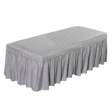 3xMassage Cosmetic Table Valance Sheet Cover with Hole Gray-190x70cm