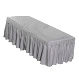 3xMassage Cosmetic Table Valance Sheet Cover with Hole Gray-190x70cm