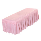 3xMassage Cosmetic Table Valance Sheet Cover with Hole Pink-185x70cm