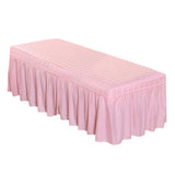 3xMassage Cosmetic Table Valance Sheet Cover with Hole Pink-185x70cm