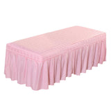 3xMassage Cosmetic Table Valance Sheet Cover with Hole Pink-185x70cm