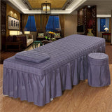 Maxbell 2pcs Massage Cosmetic Table Valance Sheet  Cover with Hole Purple 180x60cm