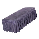 Maxbell 2pcs Massage Cosmetic Table Valance Sheet  Cover with Hole Purple 180x60cm