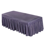 Maxbell 2pcs Massage Cosmetic Table Valance Sheet  Cover with Hole Purple 180x60cm