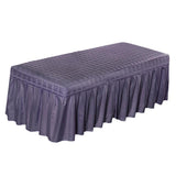 Maxbell 2pcs Massage Cosmetic Table Valance Sheet  Cover with Hole Purple 180x60cm
