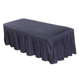 3xMassage Cosmetic Table Valance Sheet Cover with Hole Dark Blue-190x80cm