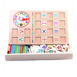 Maxbell Maxbell Colourful Multifunctional Wooden Teaching Math Counting Educational Game Toy Board Box for Kids