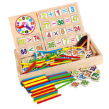 Maxbell Maxbell Colourful Multifunctional Wooden Teaching Math Counting Educational Game Toy Board Box for Kids