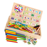 Maxbell Maxbell Colourful Multifunctional Wooden Teaching Math Counting Educational Game Toy Board Box for Kids