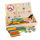 Maxbell Maxbell Colourful Multifunctional Wooden Teaching Math Counting Educational Game Toy Board Box for Kids