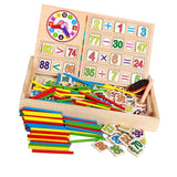 Maxbell Maxbell Colourful Multifunctional Wooden Teaching Math Counting Educational Game Toy Board Box for Kids