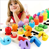 2Pieces Three-dimensional Matching Board Game Display Wooden Fishing Toys