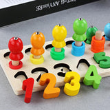 Chinese Checkers 12" Wooden Chessboard with Wooden Fishing Toy for Kids Play