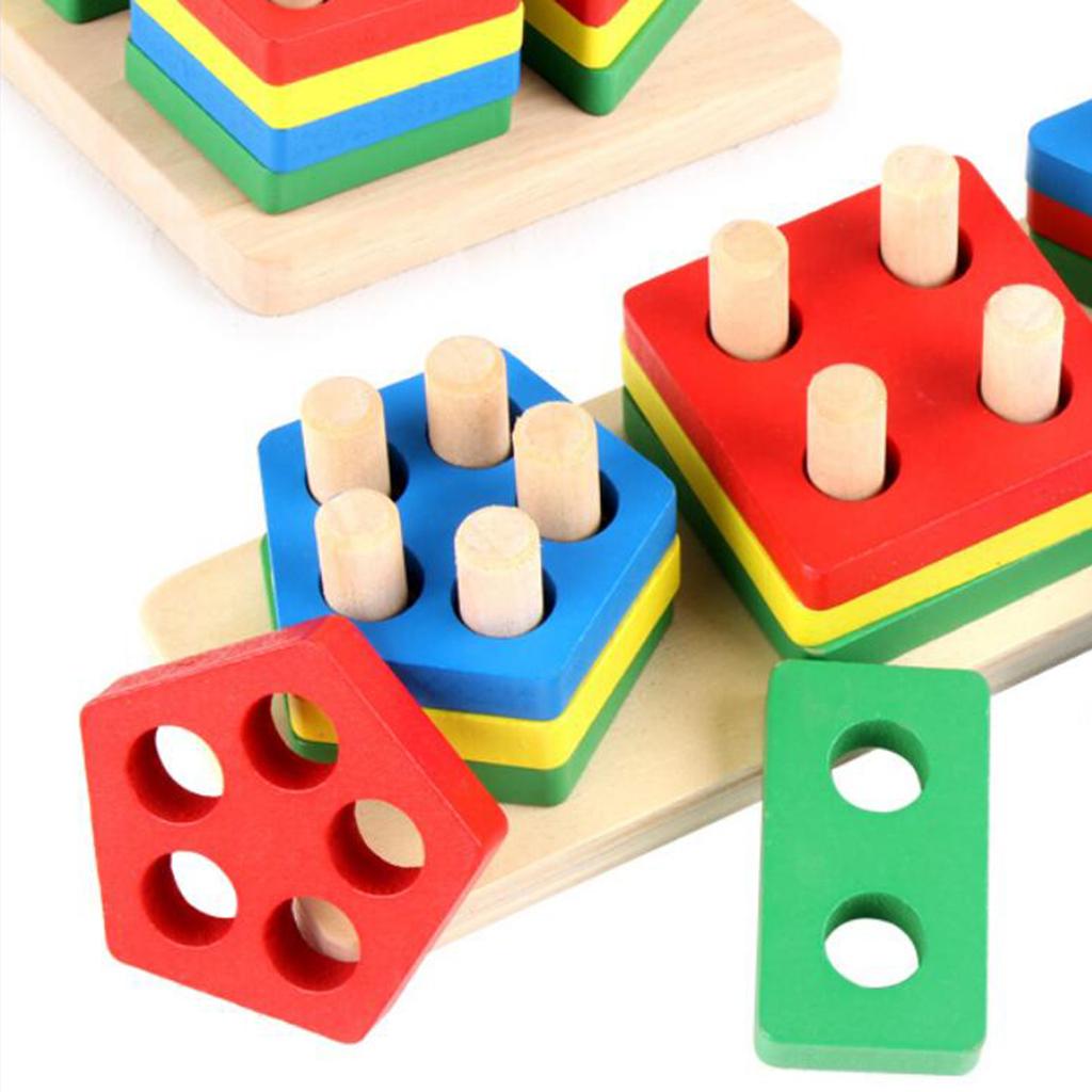 Maxbell Maxbell Wooden Geometric Sorting Board Kids Educational Toys Building Blocks Style_1