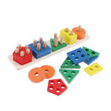 Maxbell Maxbell Color Blocks Stacking Shape Puzzle Wooden Toy Kids Early Educational Game 03