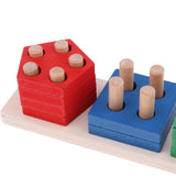 Maxbell Maxbell Color Blocks Stacking Shape Puzzle Wooden Toy Kids Early Educational Game 03