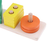 Maxbell Maxbell Color Blocks Stacking Shape Puzzle Wooden Toy Kids Early Educational Game 03