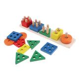 Maxbell Maxbell Color Blocks Stacking Shape Puzzle Wooden Toy Kids Early Educational Game 03