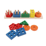 Maxbell Maxbell Color Blocks Stacking Shape Puzzle Wooden Toy Kids Early Educational Game 03