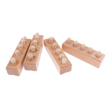 Maxbell Maxbell 4pcs/Set Montessori Wodden Knobbed Cylinder Blocks Toy Natural Wood