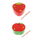 Maxbell Maxbell Wooden Magnet Fruit Bug Catching Game Toy Kids Montessori Toy Strawberry