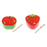 Maxbell Maxbell Wooden Magnet Fruit Bug Catching Game Toy Kids Montessori Toy Strawberry