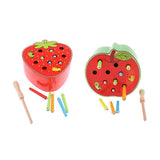 Maxbell Maxbell Wooden Magnet Fruit Bug Catching Game Toy Kids Montessori Toy Strawberry