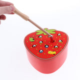 Maxbell Maxbell Wooden Magnet Fruit Bug Catching Game Toy Kids Montessori Toy Strawberry