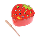 Maxbell Maxbell Wooden Magnet Fruit Bug Catching Game Toy Kids Montessori Toy Strawberry